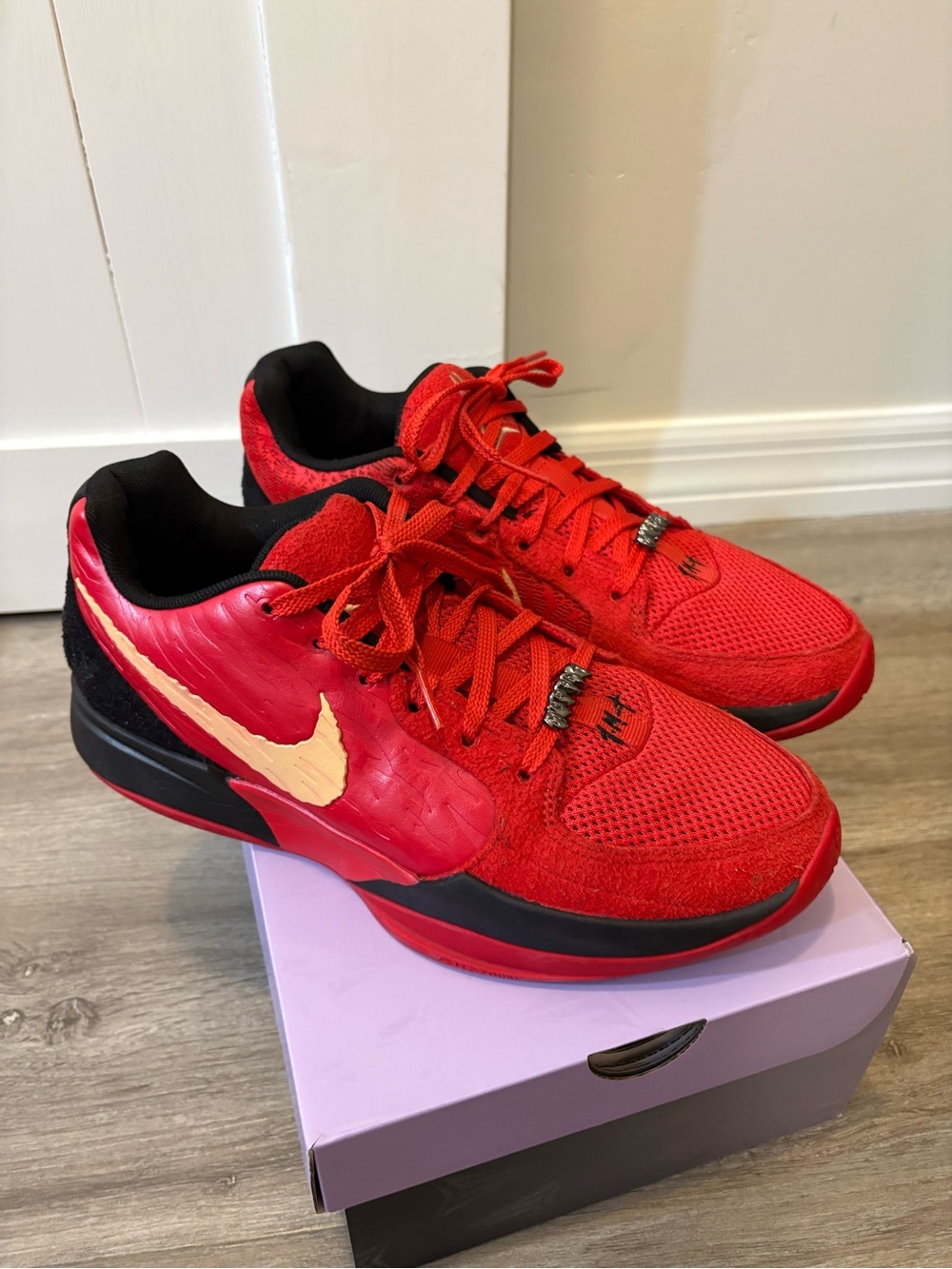 Ja 2 Nightmare - Nike Red and Cream Low-Top Athletic Shoes